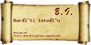 Baráti István névjegykártya